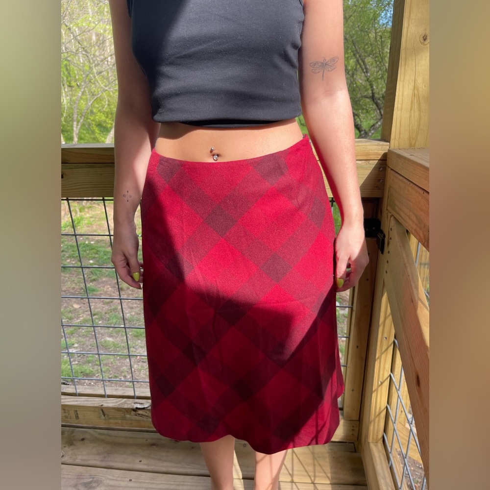 Plaid Red Skirt